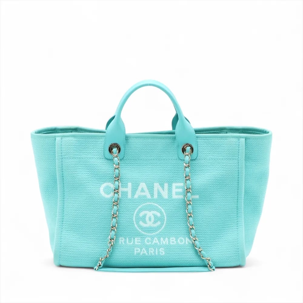 Authentic CHANEL 2025 Deauville Large Turquoise blue excellent condition - Picture 7 of 13